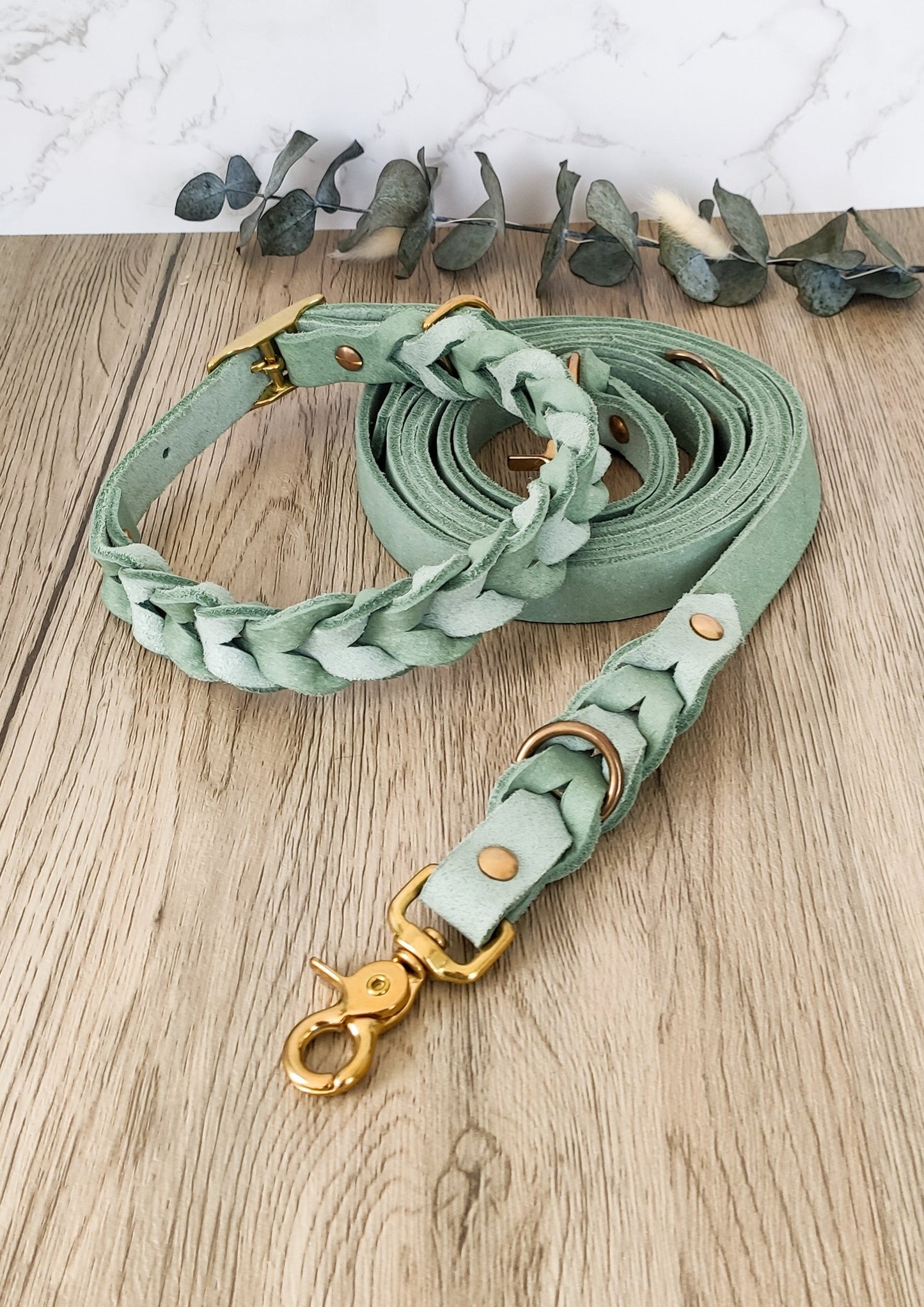 Fettleder-Halsband "Pastell"