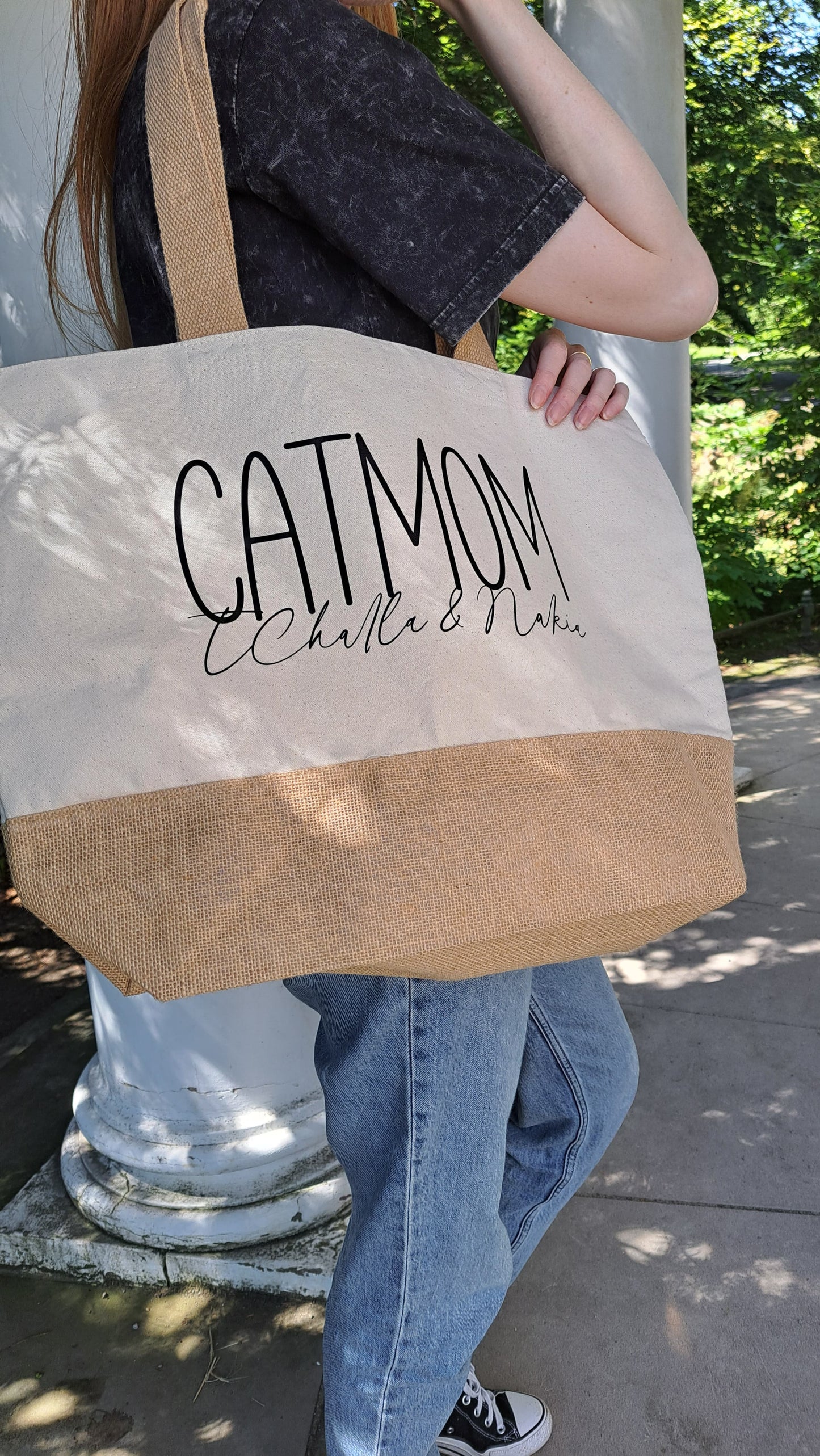 Jute-Tasche "Catmom/Catdad"